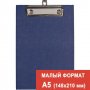 Планшет с зажимом А-5 СИНИЙ бумвинил, без крышки, deVENTE 4041