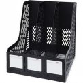 Лоток вертикальный DELI, сборный, 3 отделения, чёрный 9845-BK