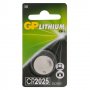Батарейка литиевая GP Lithium Cell, CR2025-BL1, 3В, блистер, цена за 1 шт.