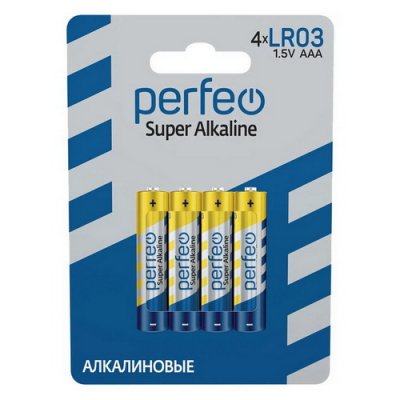 Батарейка LR03/AAA Perfeo Super Alkaline BL4 4ШТ/УПАК