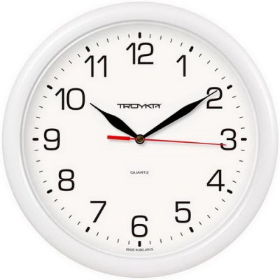 Часы настен. Troyka 212.10.213, кругл. 24*24 белая рамка