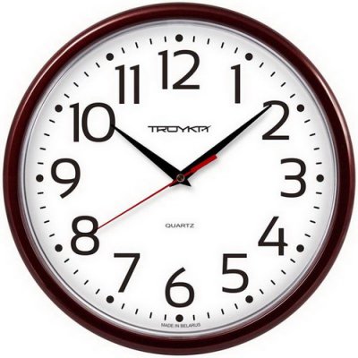 Часы настен. Troyka 919.31.912, кругл. 23*23 бордов. рамка