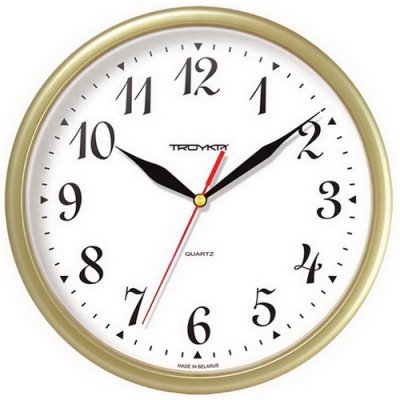 Часы настен. Troyka 919.71.913, кругл. 23*23 золотист. рамка