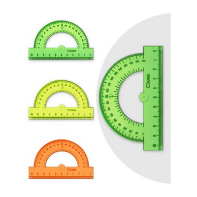 Транспортир Стамм 180гр. 10см Цветной ТР21/210
