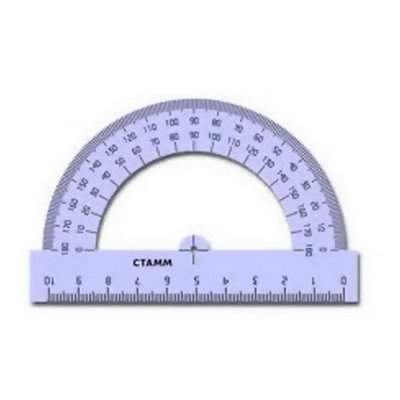 Транспортир Стамм 180гр. 8см. Прозрачн. тониров. ТР01/010