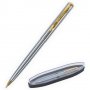 Ручка бизнес-класса шариковая BRAUBERG Maestro, СИНЯЯ, корпус серебристый с золотистым, линия письма 0,5 мм, 143.468