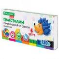 Пластилин BRAUBERG KIDS, 6 цветов, 120 г, со стеком, к/у 106.435