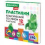 Пластилин BRAUBERG KIDS, 12 цветов, 240 г, со стеком, к/у 106.436