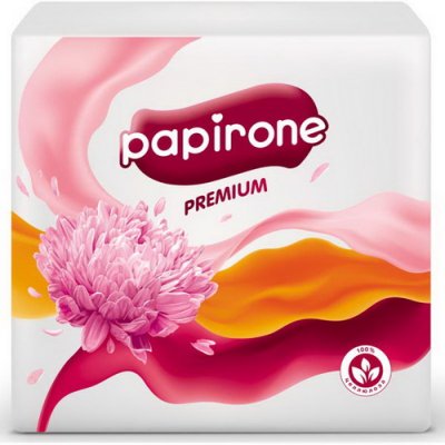 Бумажные салфетки Карина Papirone 100шт. белая 24*24