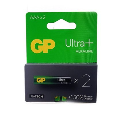 Батарейка LR03/AAA GP Ultra Plus 24AUP BL2 цена за 2 шт.