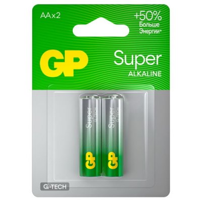 Батарейка LR6/AA GP Super 15A BL2 цена за 2 шт.