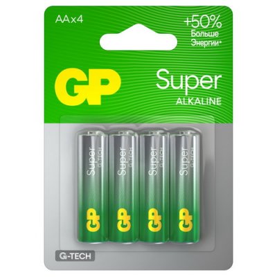 Батарейка LR6/AA GP Super 15A BL4 цена за 4 шт.