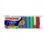 Губки для посуды 9,6х6,4х2,7 см, КОМПЛЕКТ 10 шт., MAXI, поролон с абразивным слоем, LAIMA К0003, 601.552