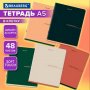 Тетрадь А5, 48 л., BRAUBERG, скоба, клетка, SoftTouch, 